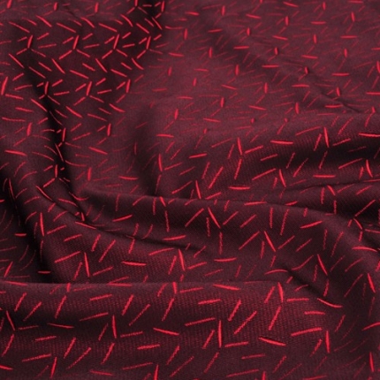 Red Small Leaf Pattern Jacquard Fabric